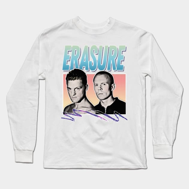 Erasure - 80s Styled Aesthetic Retro Design Long Sleeve T-Shirt by DankFutura